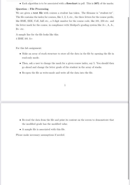 c programming code Question : File Processing We are given a text