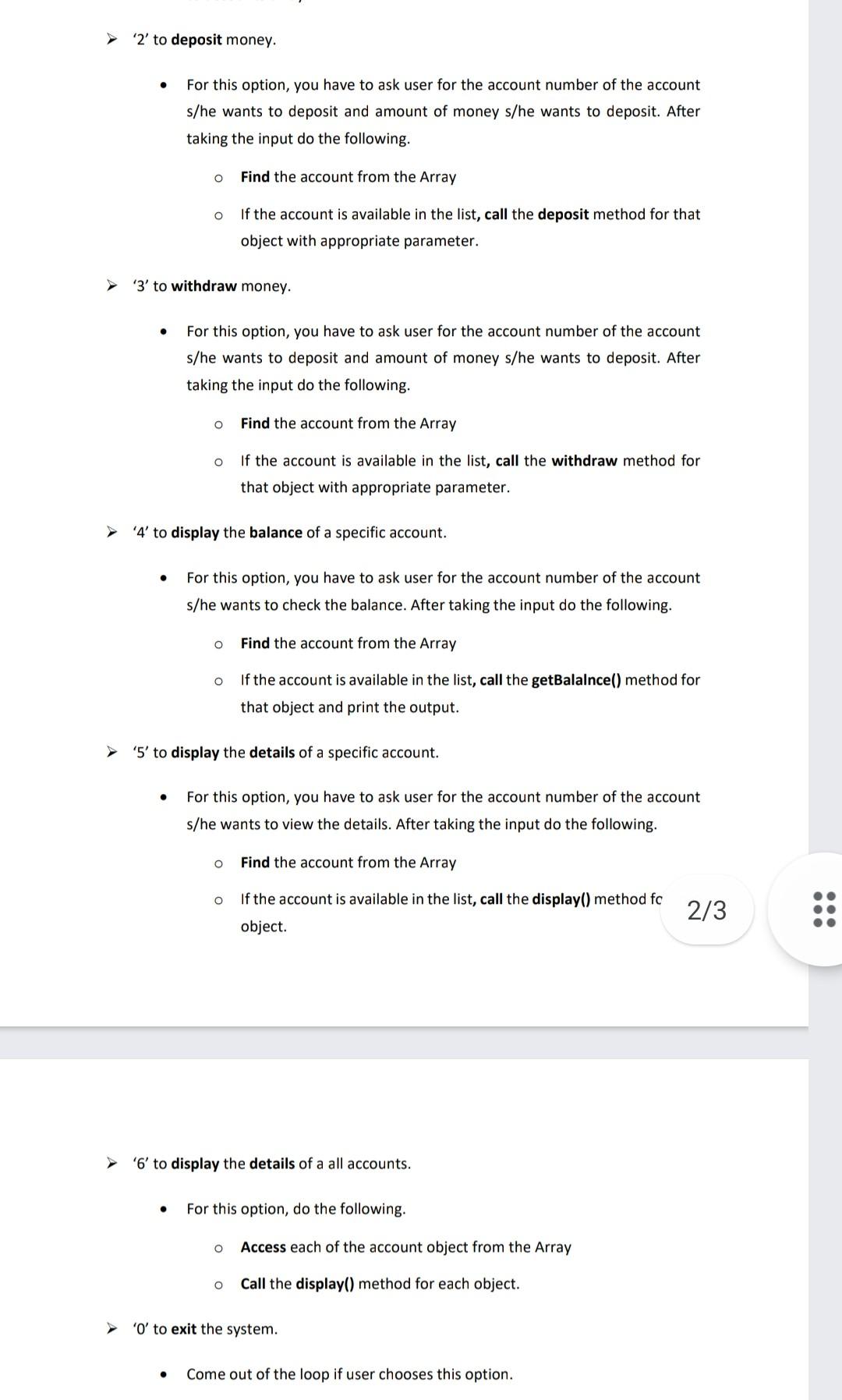 a user can create a new account, deposit money to a specific