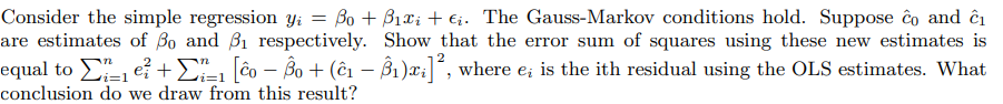 ty Consider the simple regression y; : g + 311::- + (5;.