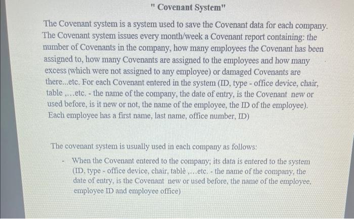 system stores a covenant name, type and date for each object. Also,
