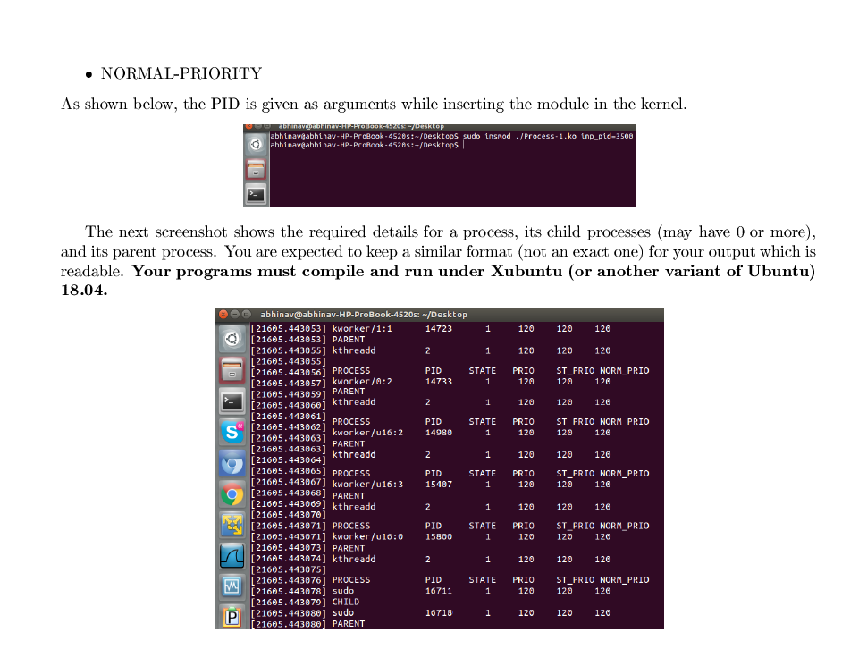 this homework, you will be implement a loadable kernel module that uses