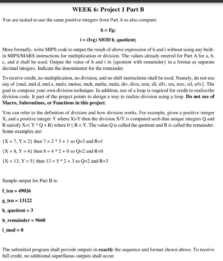 have part A (which is coded and given) I wanted to see