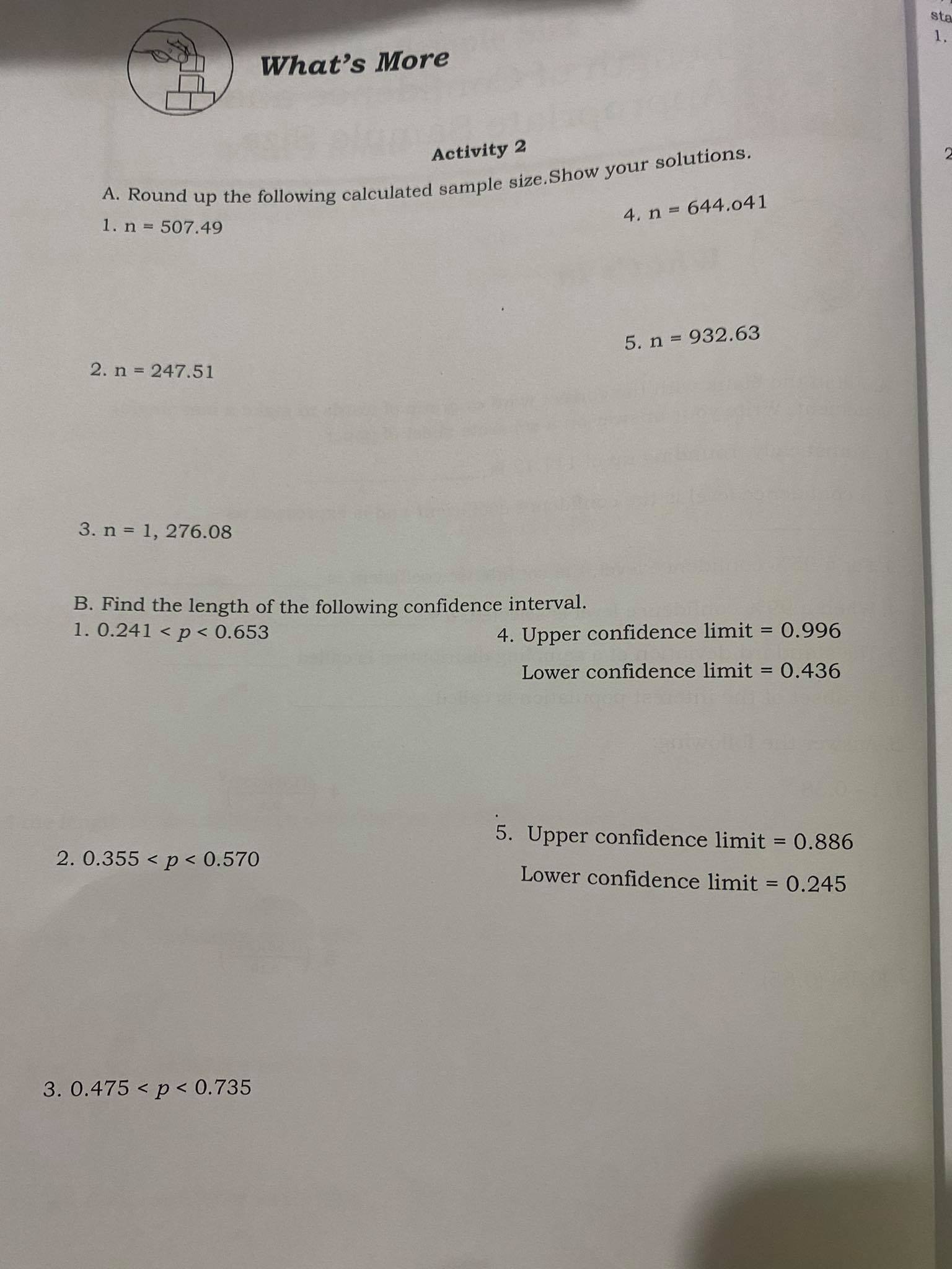 Write your answer on a separate sheet of paper. 1. Statistically, rounding
