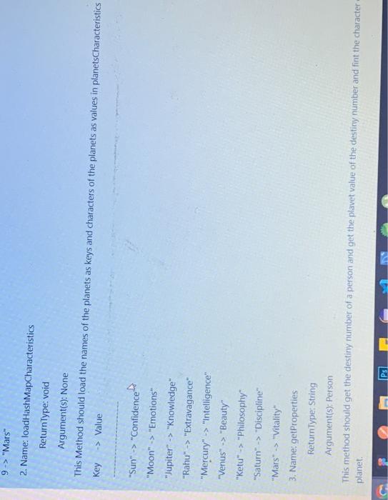 Fields: 1. planets - HashMap > 2. planetsCharacteristics - HashMap > planets