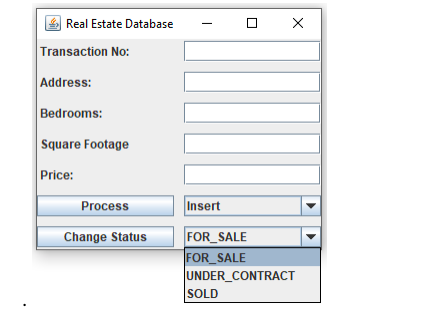 estate database. This program should be comprised of an enumerated type, an