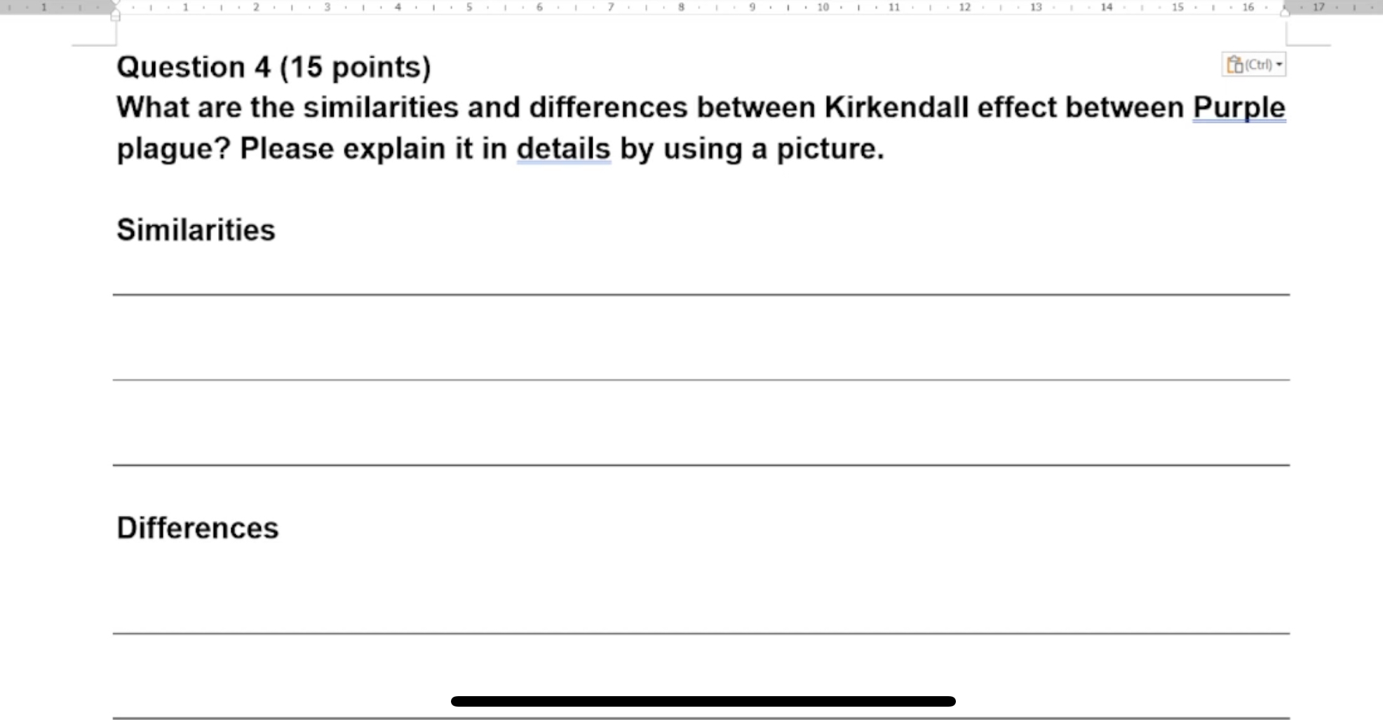  Question 4(15 points) What are the similarities and differences between Kirkendall