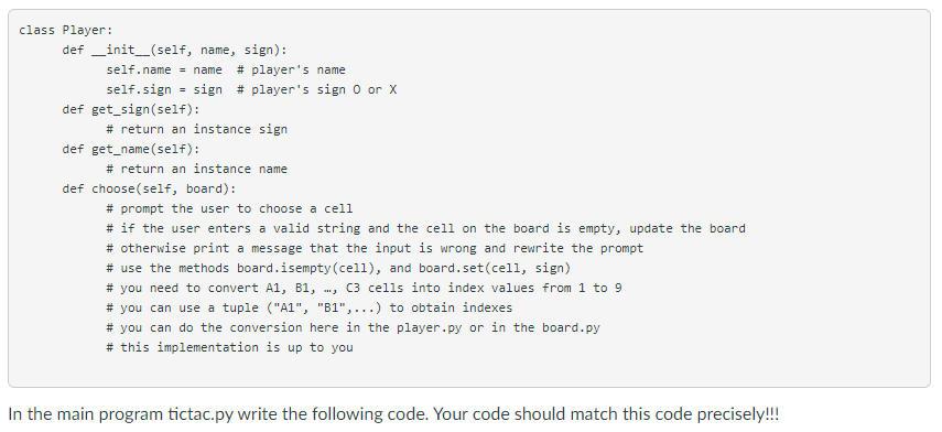 methods Description In this assignment you will write a program for a