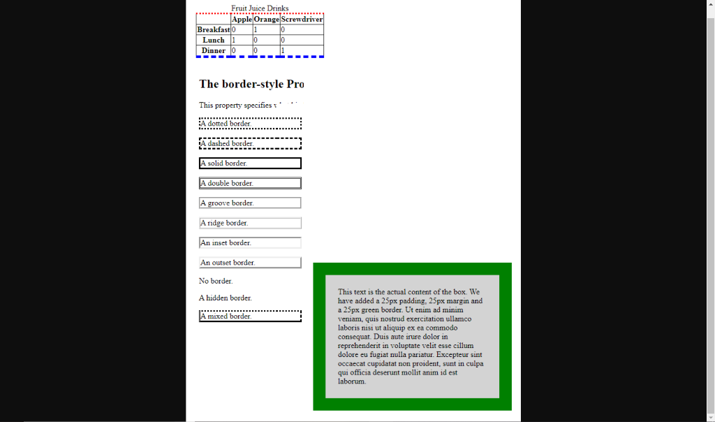 use HTML/inline CSS to replicate this image: Fruit Juice Drinks Apple Orange