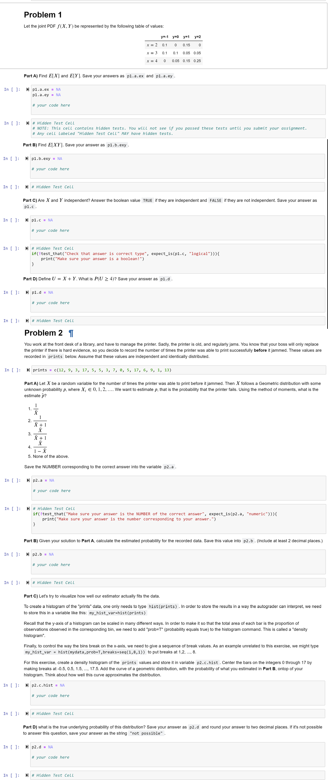  Problem 1 Let the joint PDF f(x,Y) be represented by the