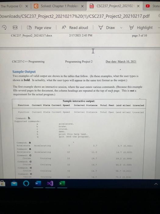 program that simulates the speed of a car and calculates the distance