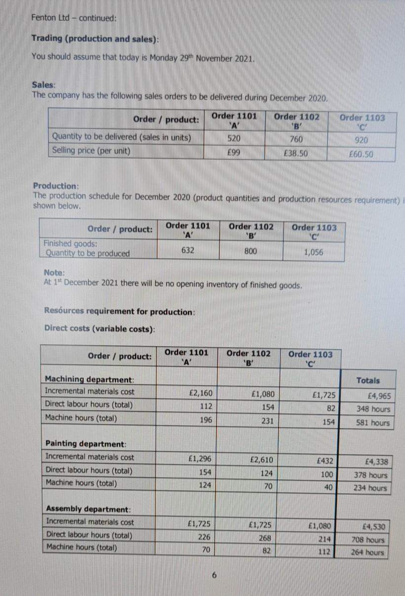 UK. You are a trainee in the finance office recently recruited by