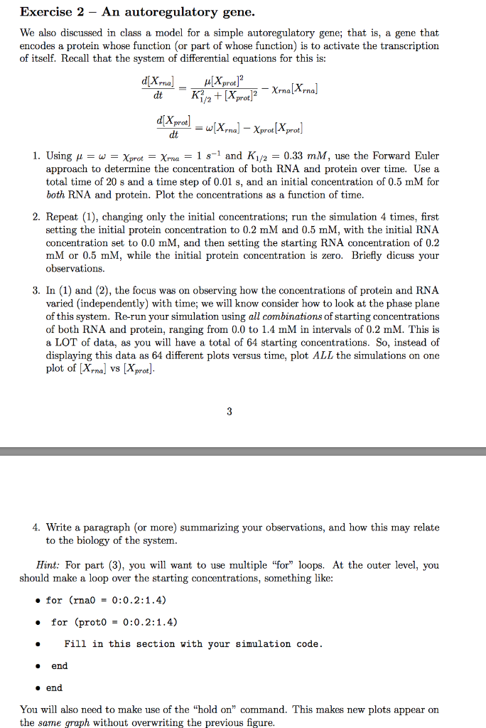 what would the code be in Matlab? Exercise 2 - An