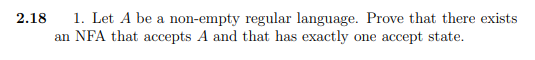  2.18 1. Let A be a non-empty regular language. Prove that