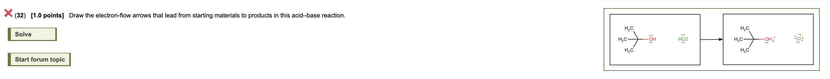  (32) [1.0 points] Draw the electron-flow arrows that lead from starting