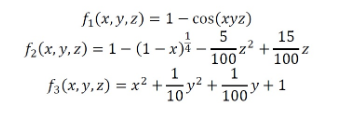 Given the nonlinear system shown below, Use the Fixed Point iteration method