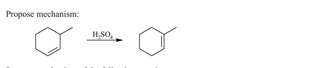 Propose mechanism: H2SO4