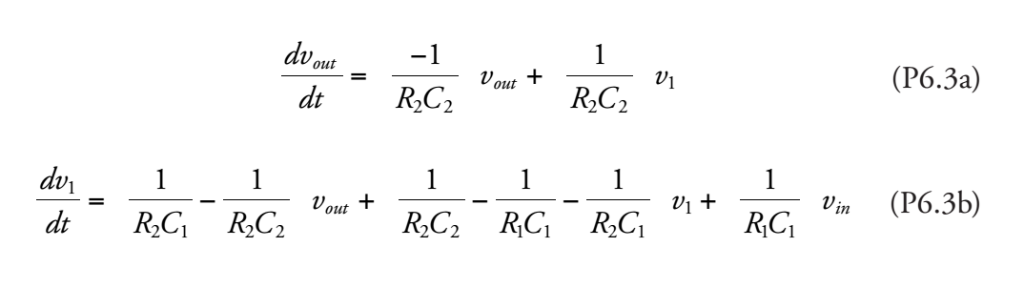 shows an example of a fourth-order filter. Using Equations (P6.3a) and (P6.3b),