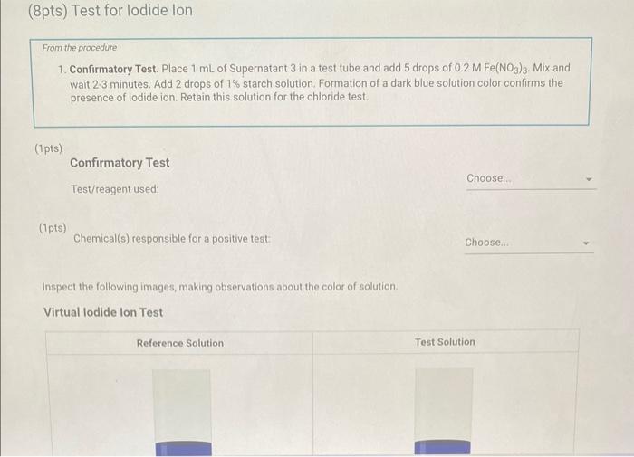 solution) and analyze it according to the Experimental Procedure. - As you
