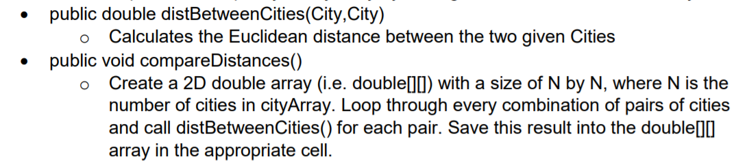 classes for reference (For example, in the first method it asks to