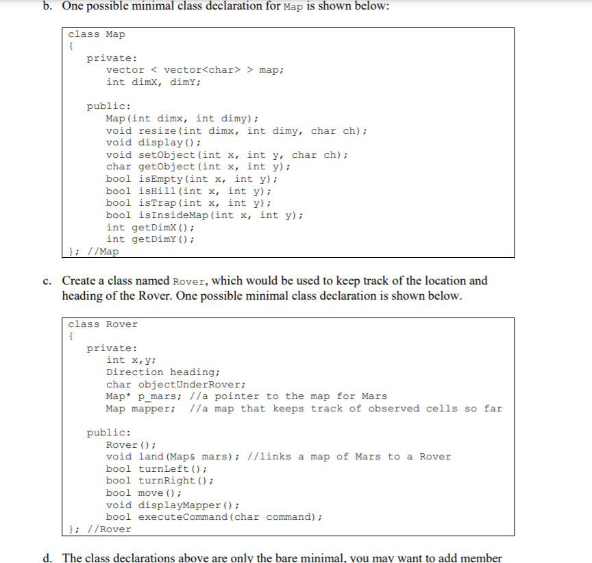 simulates the control of the Mars Rover. Sample sessions of an actual