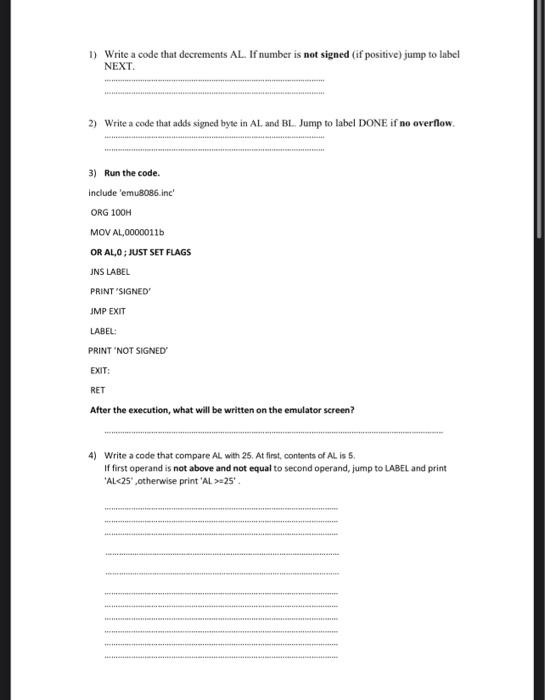  please do not cope the answers 1) Write a code that