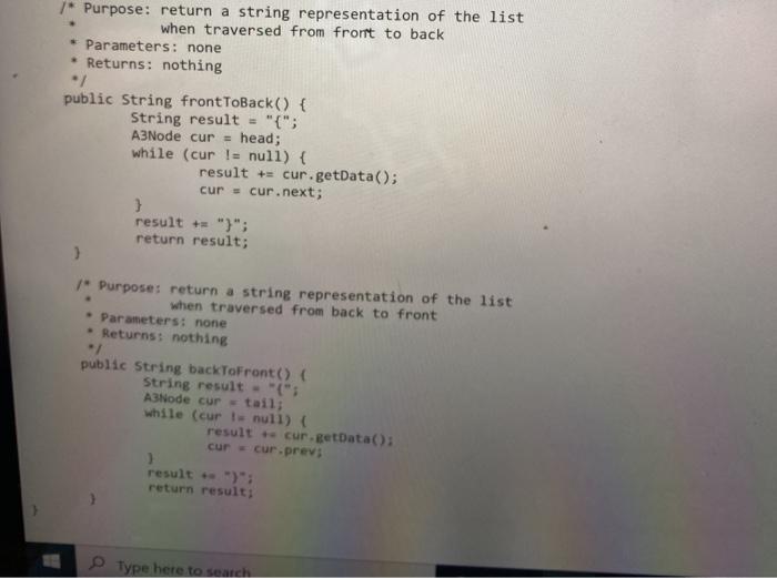 private A3Node head; private A3Node tail; private int length; public A3LinkedList() {