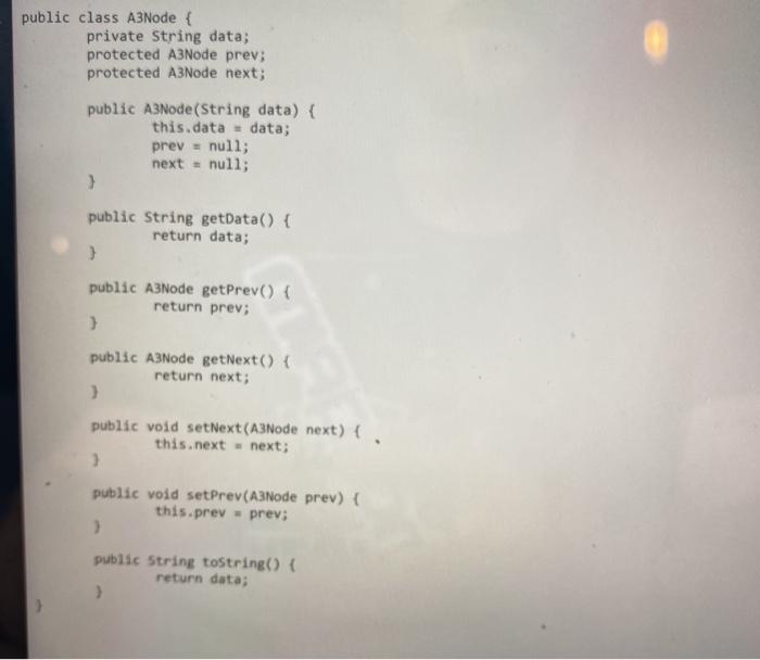 head = null; tail = null; length = 0; } public void