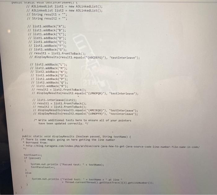 Returns: nothing public String frontToBack() { String result = "C": A3Node cur