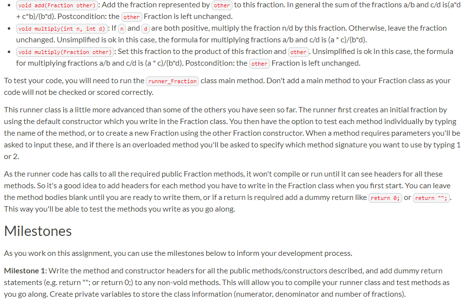 Fraction { private int numerator; private int denominator; //Default constructor that creates