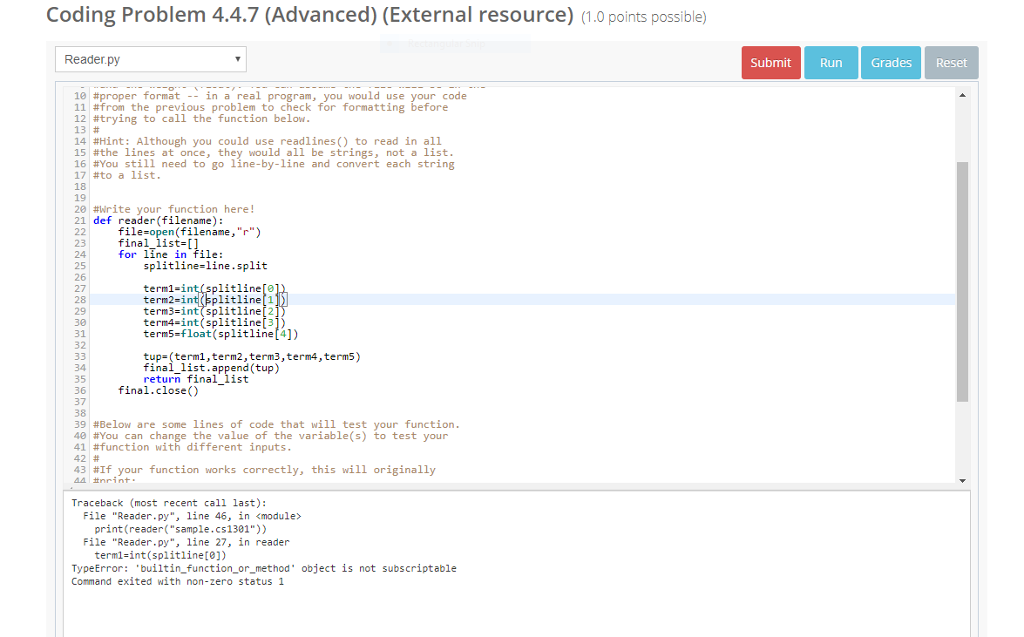 advanced file input/output problem help please Coding Problem 4.4.7 (Advanced) (External resource)