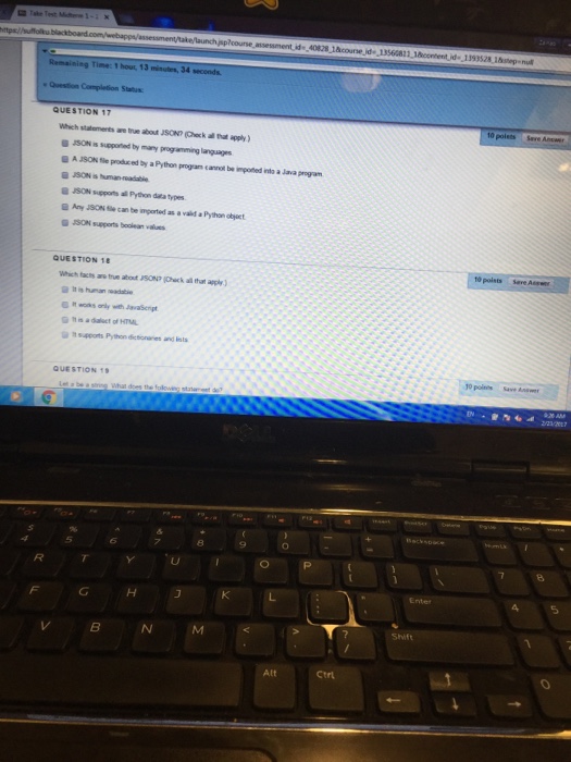  Which statements are true about JSON? JSON is supported by many