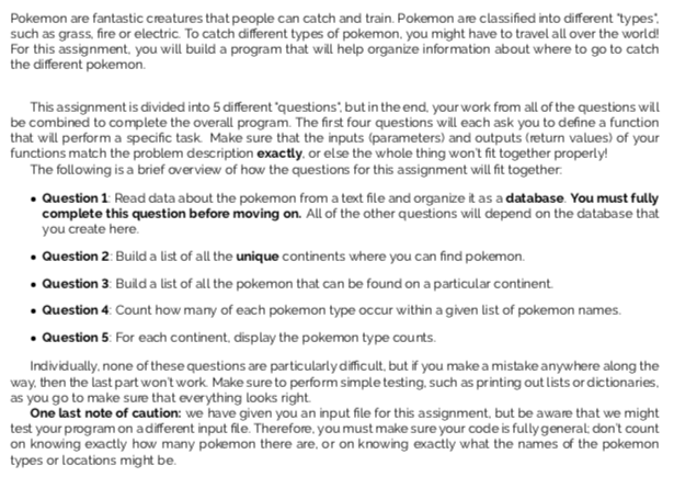 Python 3 w/ PyCharm - Starter file: https://pastebin.com/rPcaHdgi Question 5(5 points) Purpose: