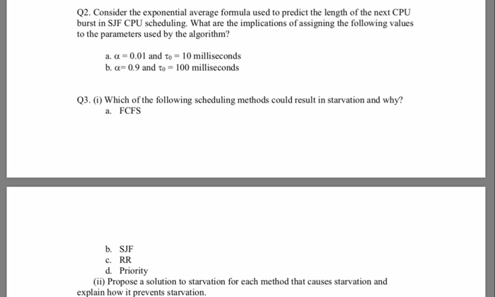  Q2. Consider the exponential average formula used to predict the length