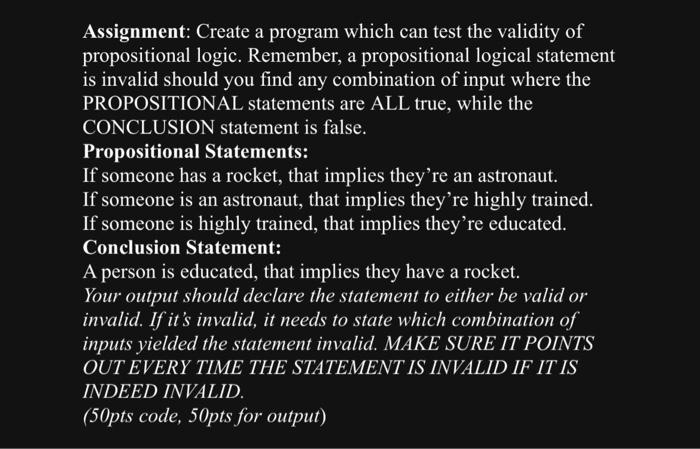 can you please do this in C++ Assignment: Create a program which