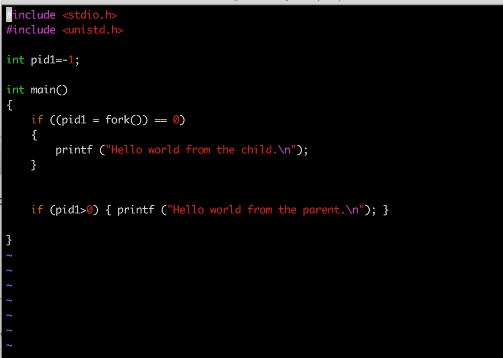 Modify fork3.c so that: a. The parent process creates two child processes