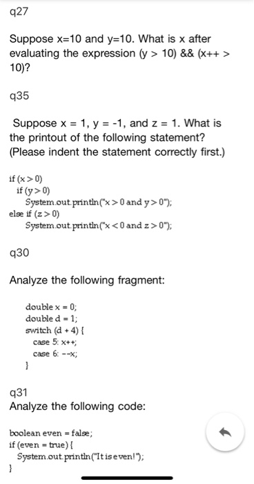  Pls help me with code. q27 Suppose x 10 and y