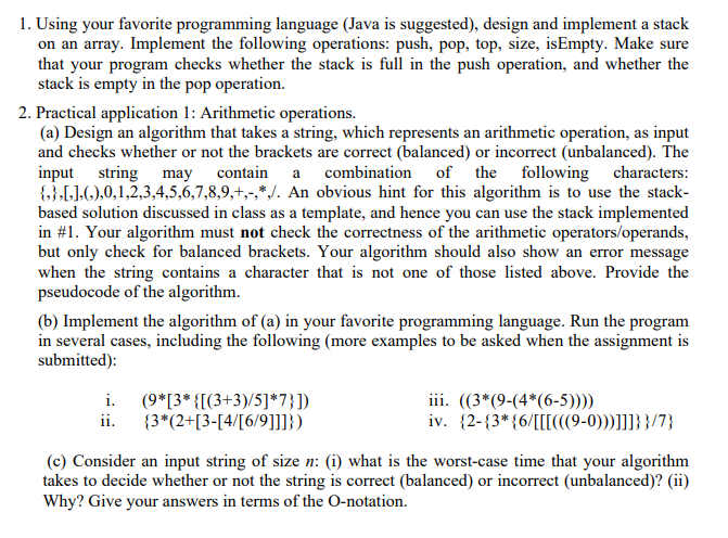 PLEASE ANSWER IN JAVA QUESTIONS 1 & 2 IS ONE QUESTION I