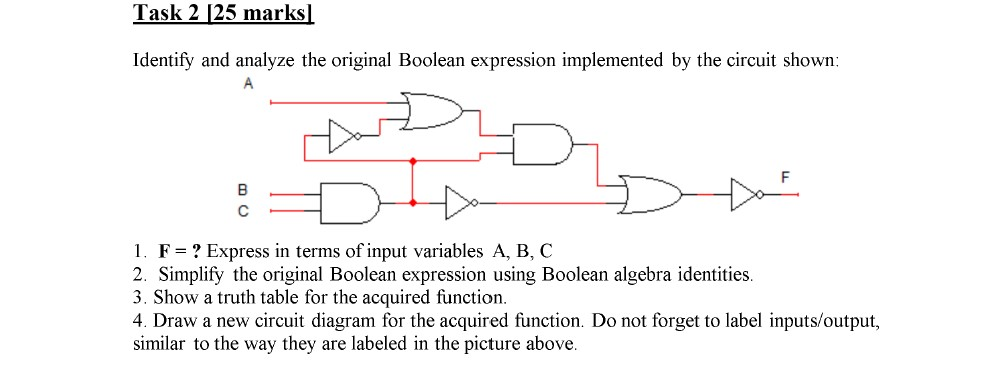  Task 2 125 marks Identify and analyze the original Boolean expression