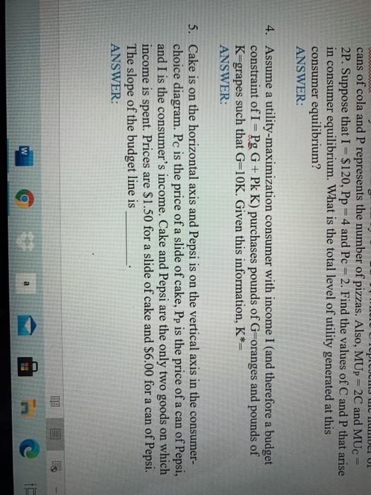 the number of cans of cola and P represents the number of