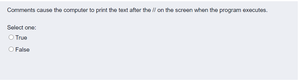  Comments cause the computer to print the text after the ll