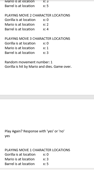game to see if Mario kills the Gorilla or the Barrel kills
