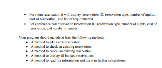 reservation: The administrator asks the customer about the type of the reservation