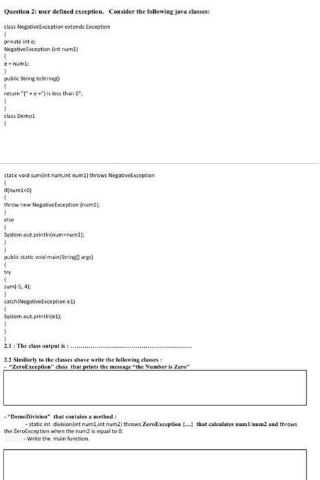 the class is : 1.2 Change the instruction "System.out.println(1/0)" thus the exception