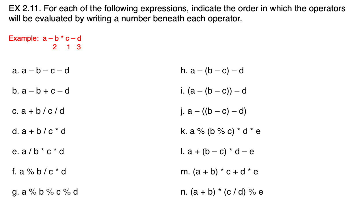 I need help with this in Java coding EX 2.11. For each