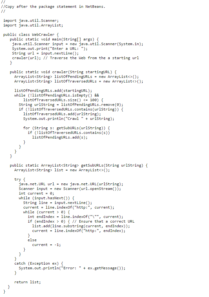 in your textbooks. The java.net.URL url = new java.net.URL(urlString) line (36) in