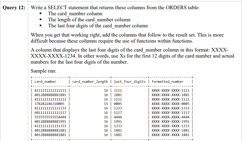 create the tables for the database */ /* create the CATEGORY table