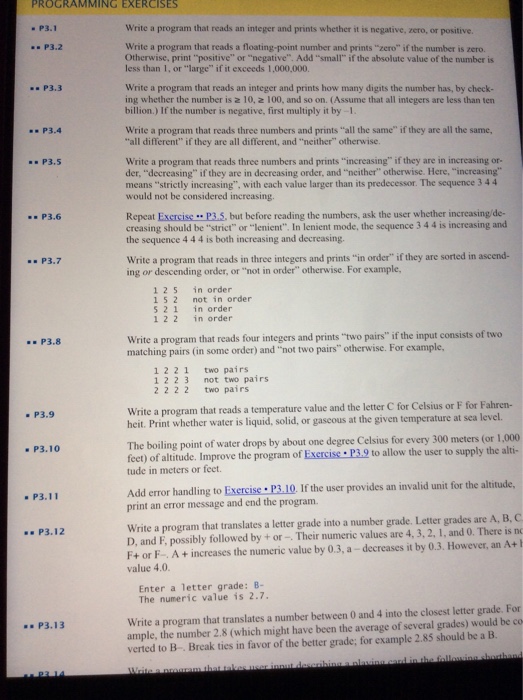  Python PROGRAMMING EXERCISES P3.1 Write a program that reads an integer