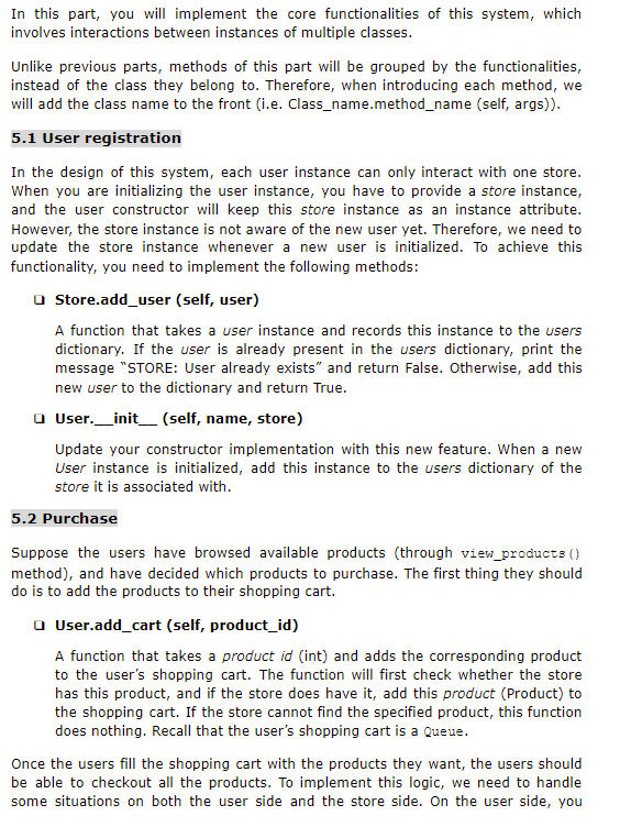 USE PYTHON3; DO NOT IMPORT DOCTESTS Please do all of part 5
