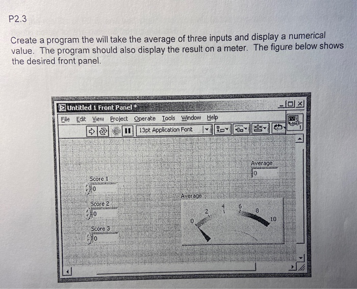 P2.3 Create a program the will take the average of three