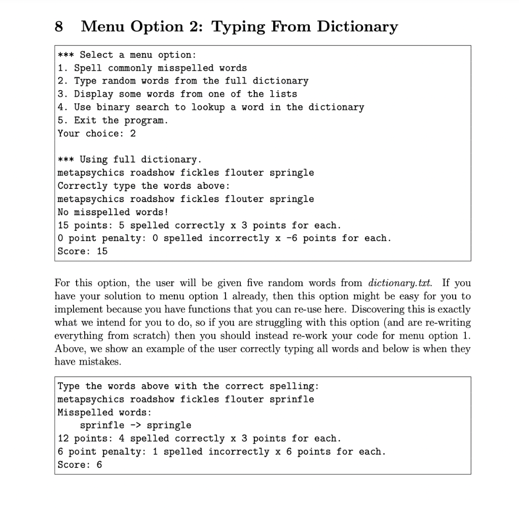 give users the option to spell commonly misspelled words, display some words